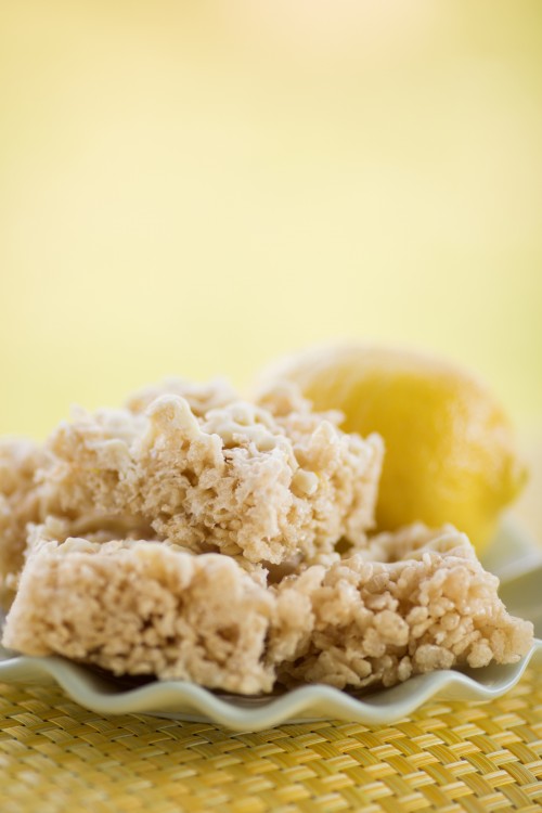 White Chocolate Lemon Rice Krispie Treats are pictured on Monday, March 28, 2016, in Bloomington, Indiana. (Photo by James Brosher)