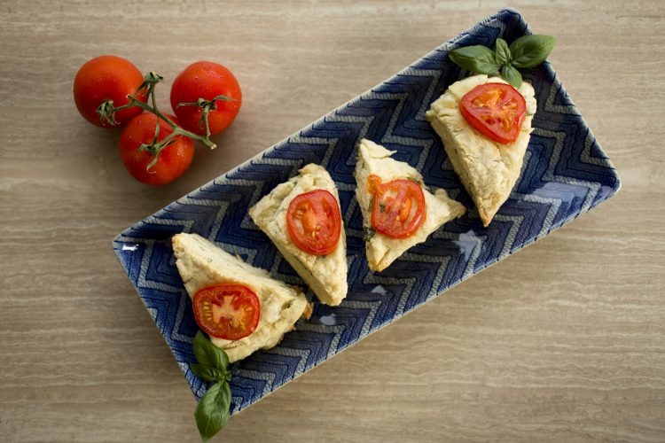 Tomato basil scones are seen on Wednesday, June 22, 2016, in Bloomington, Indiana. (Photo by James Brosher)